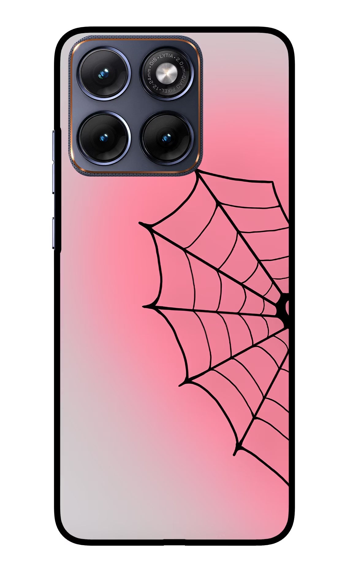 Pink Web Moto Edge 70 Fusion Back Cover Glass Case - Hello Swanky