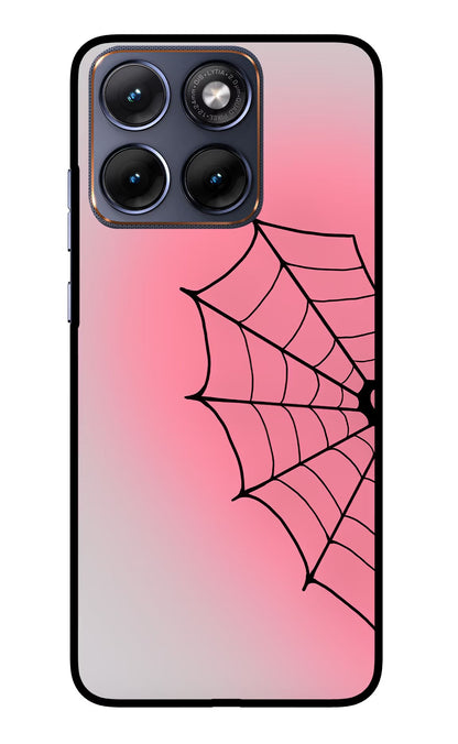 Pink Web Moto Edge 70 Fusion Back Cover Glass Case - Hello Swanky