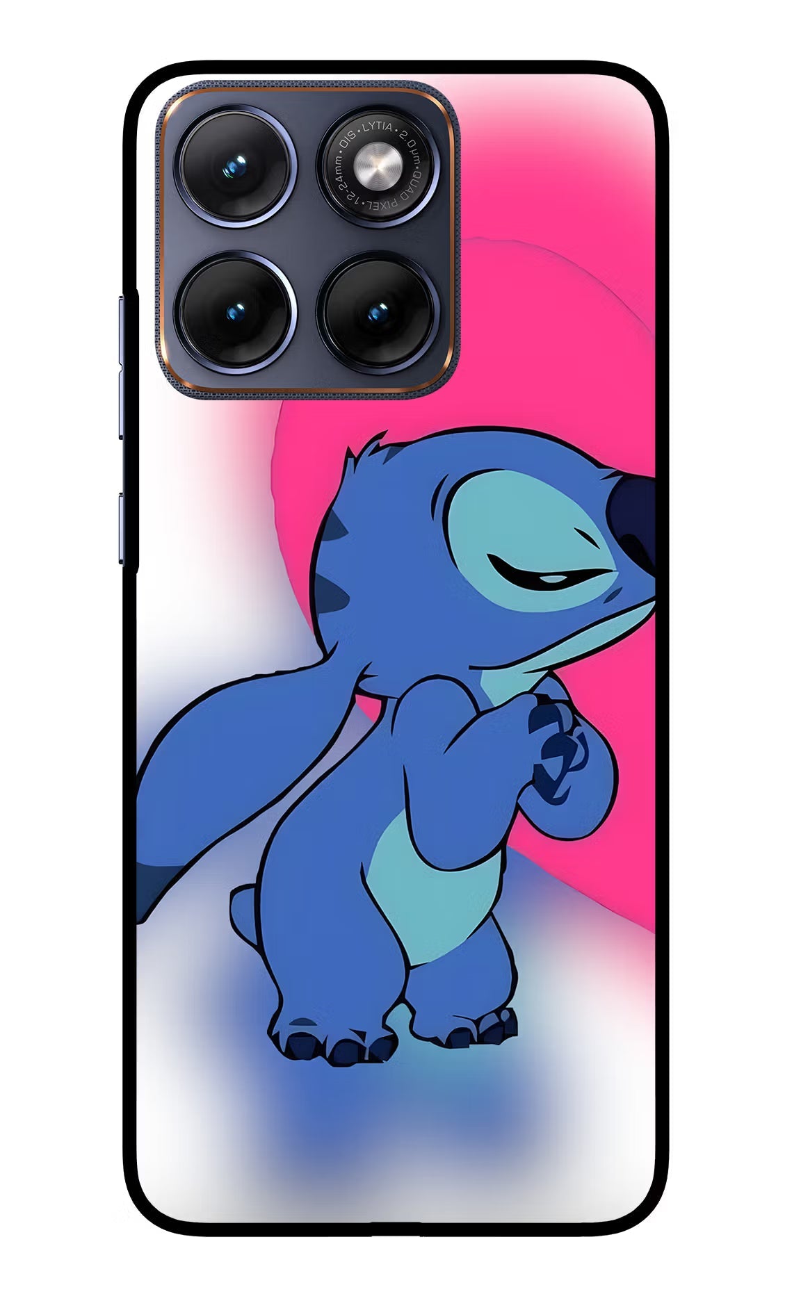 Stitch Hug Moto Edge 70 Fusion Back Cover Glass Case - Hello Swanky