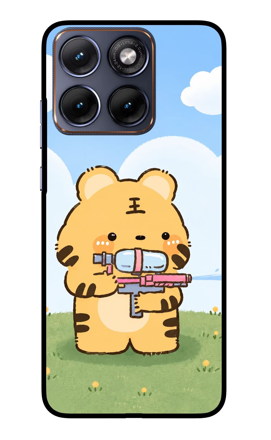 Tiger Treat Moto Edge 70 Fusion Back Cover Glass Case - Hello Swanky