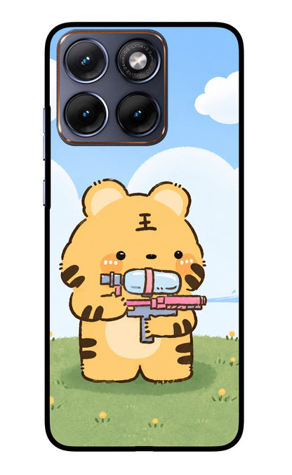 Tiger Treat Moto Edge 70 Fusion Back Cover Glass Case - Hello Swanky