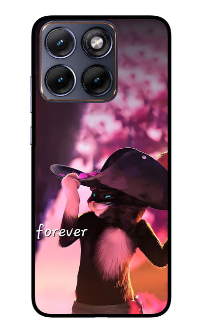 Forever Cat Moto Edge 70 Fusion Back Cover Glass Case - Hello Swanky