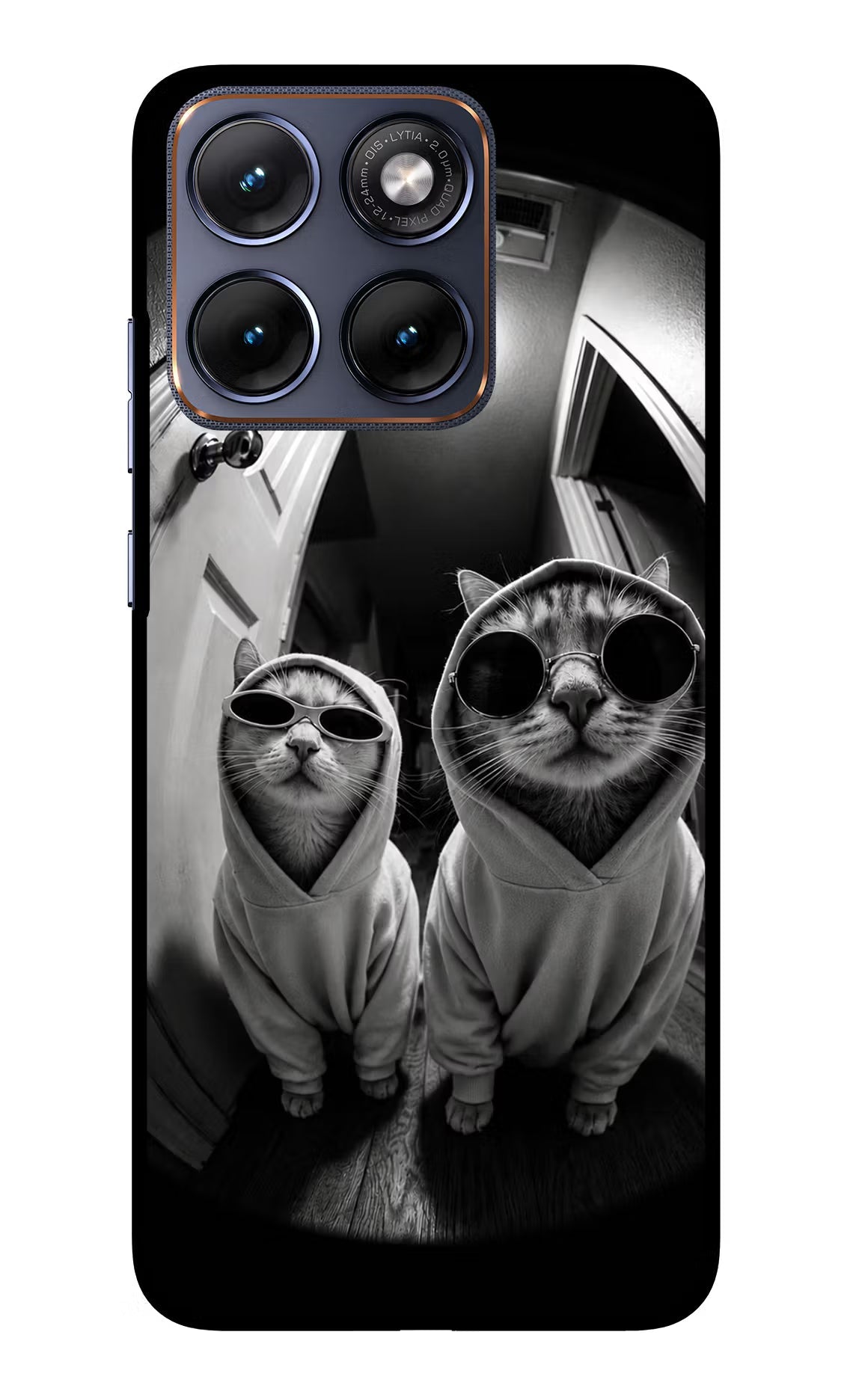 Hood Cats Moto Edge 70 Fusion Back Cover Glass Case - Hello Swanky