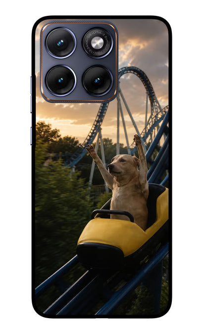 Rollercoaster Dog Moto Edge 70 Fusion Back Cover Glass Case - Hello Swanky