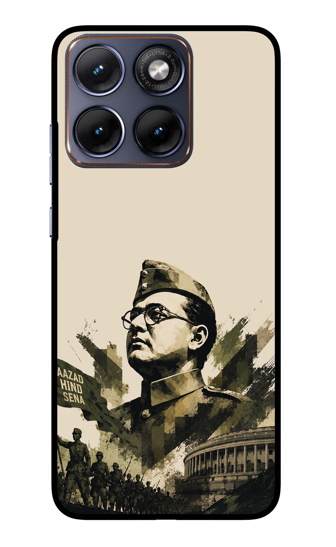 Netaji Rising Moto Edge 70 Fusion Back Cover Glass Case - Hello Swanky