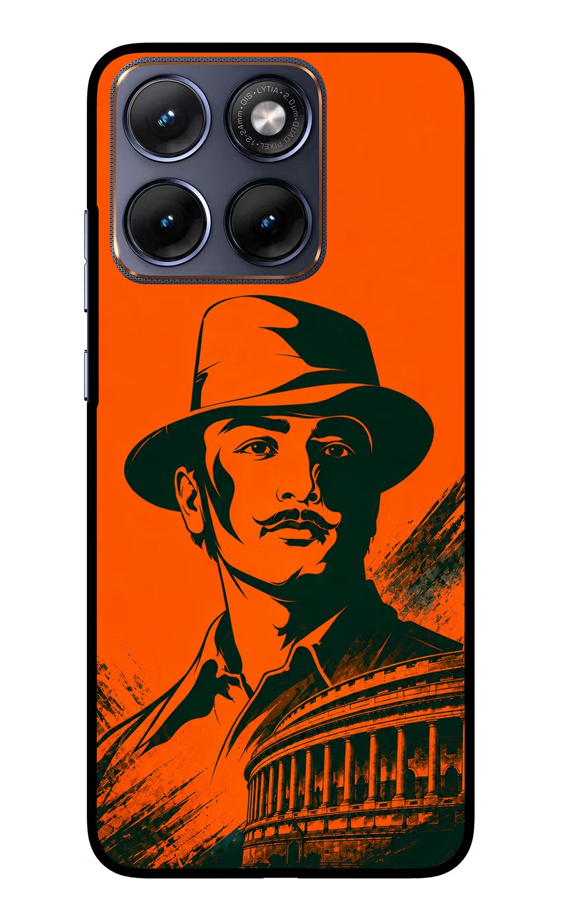 Bhagat Singh Legacy Moto Edge 70 Fusion Back Cover Glass Case - Hello Swanky