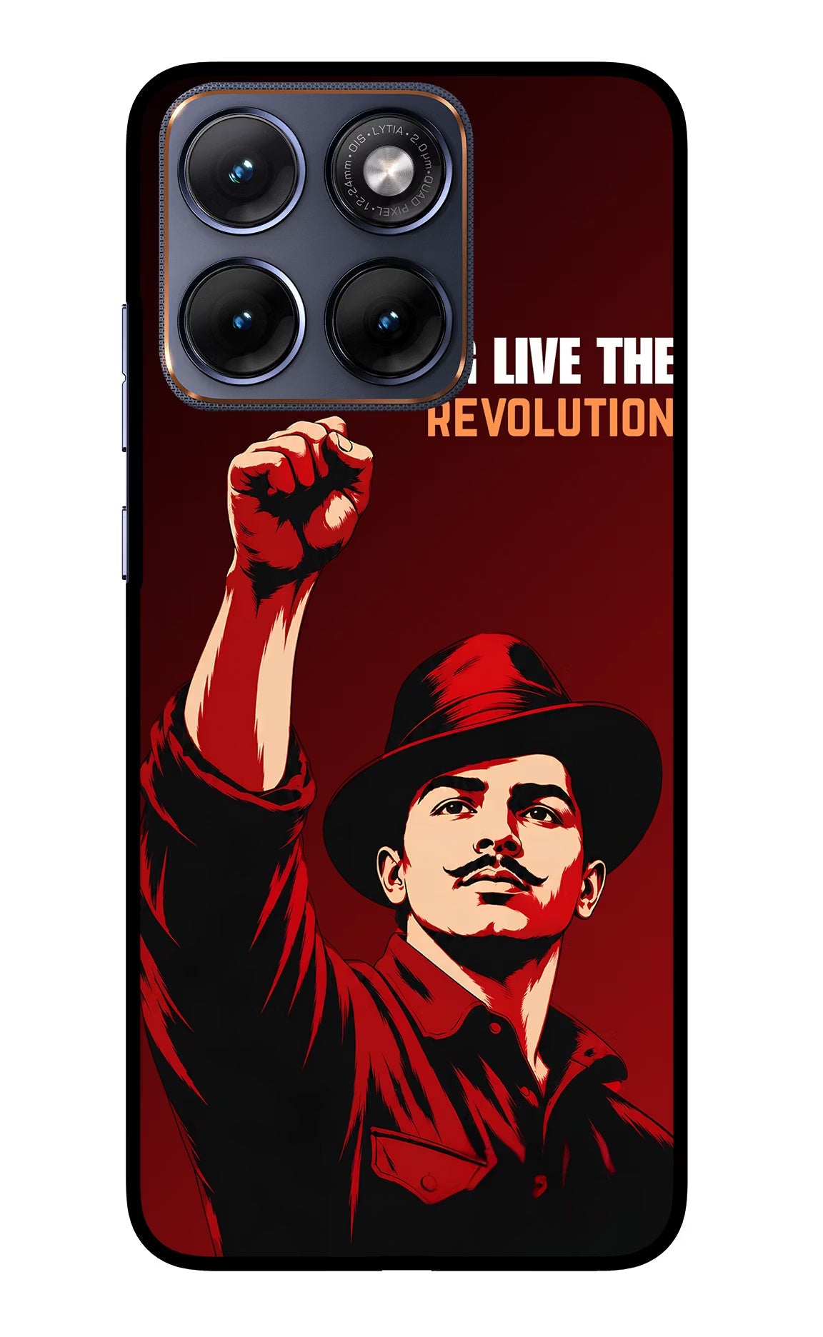 Bhagat Singh Revolution Moto Edge 70 Fusion Back Cover Glass Case - Hello Swanky