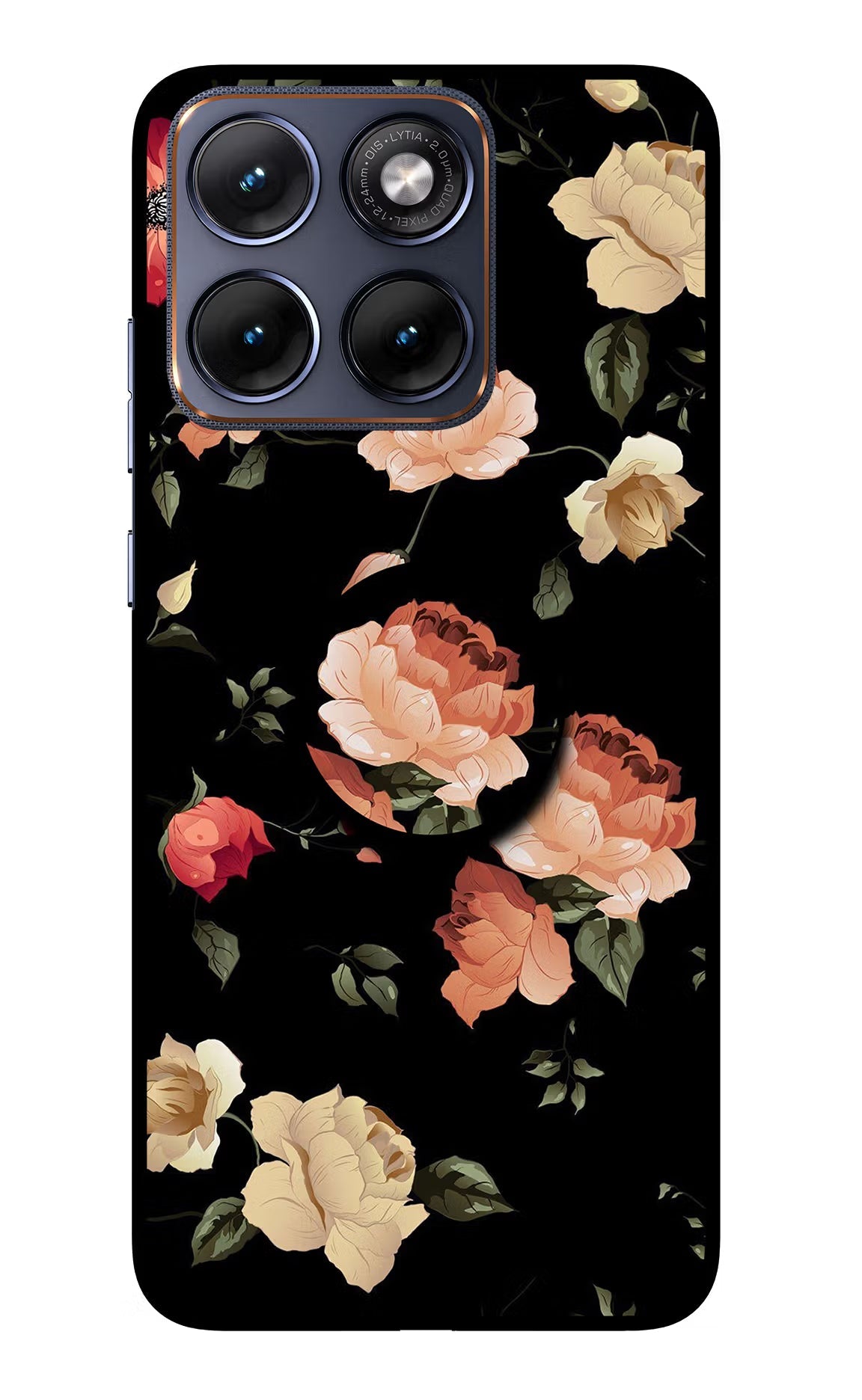 Flowers Moto Edge 70 Fusion Back Cover Glass Case - Hello Swanky
