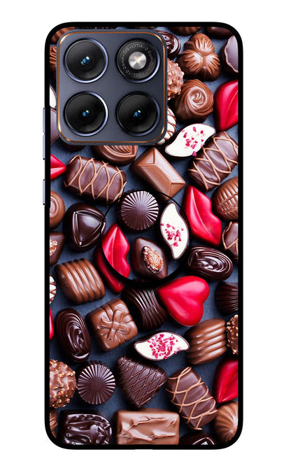 Chocolates Moto Edge 70 Fusion Back Cover Glass Case - Hello Swanky