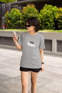 Being Alienated Half Sleeve Grey Round Neck T-Shirt for Women by Hello Swanky