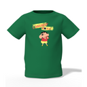 Shinchan Cartoon Graphic Kid’s Green Printed T-Shirt