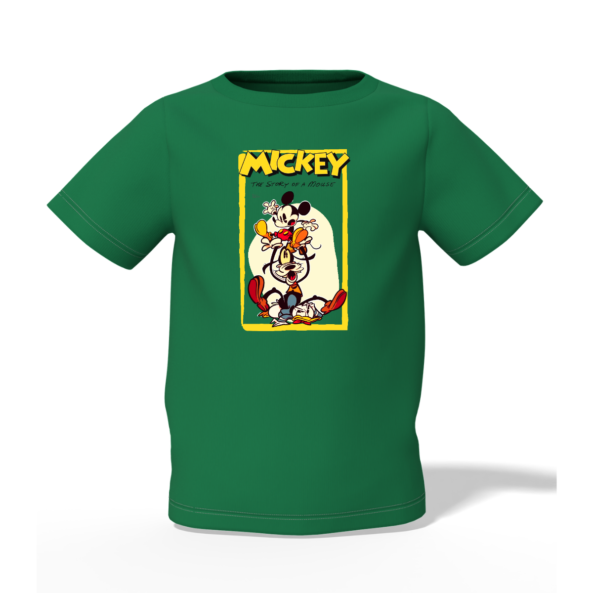 Mickey Printed T-Shirt  Trendy Green Tee in Kids Clothes