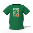 Day With Smile Graphic Kid’s Green Printed T-Shirt