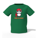 Panda On Rock Graphic Kid’s Green Printed T-Shirt