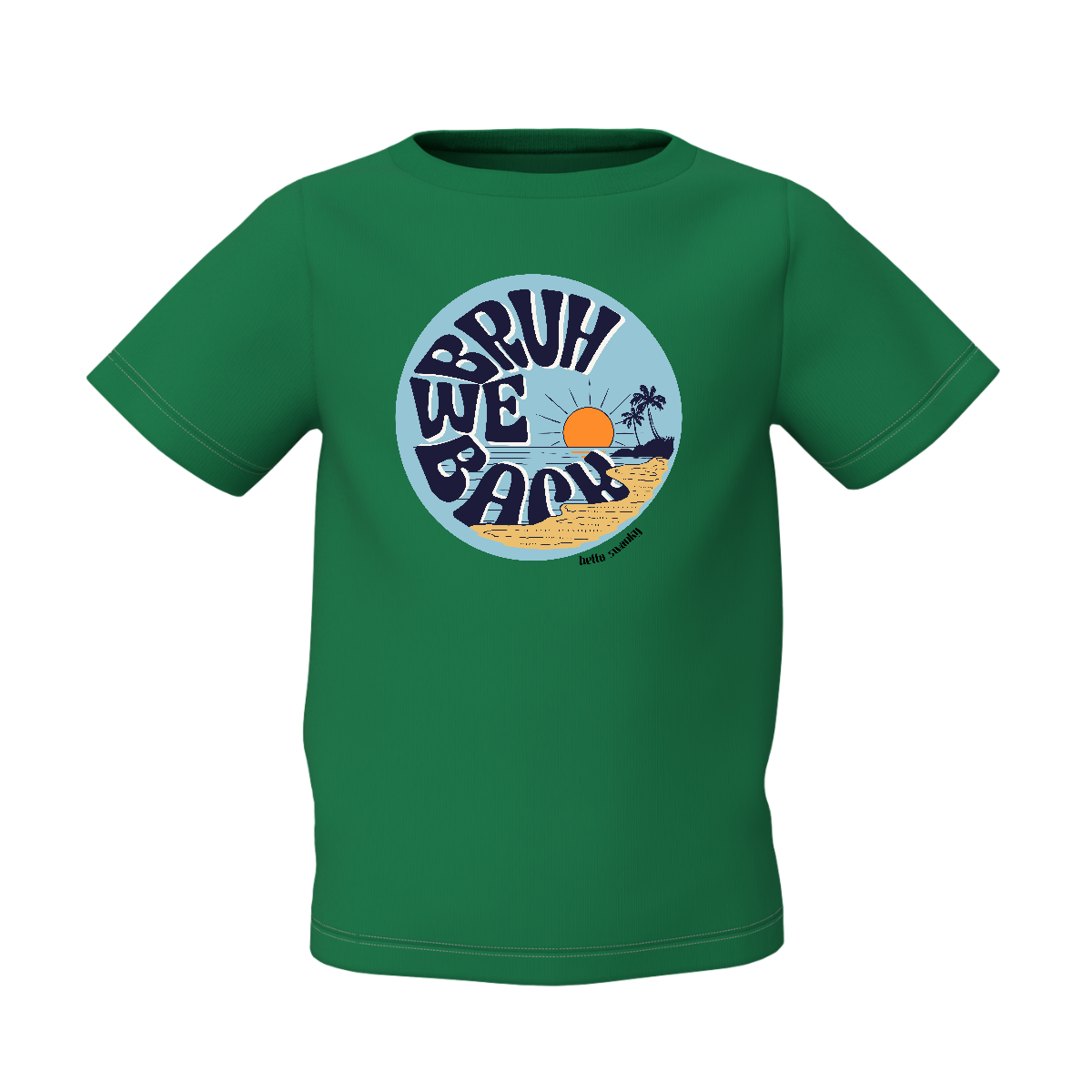Bruh We Back Graphic Kid’s Green Printed T-Shirt