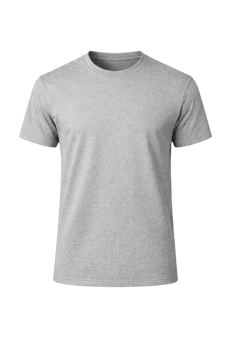 Grey Bulk Unisex Round Neck Half Sleeve T-Shirt