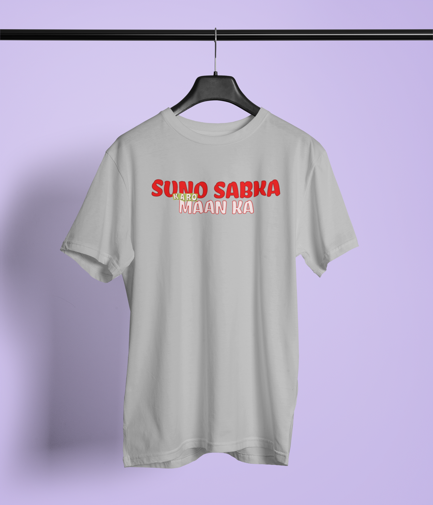 Suno Sabka Grey Round Neck T-Shirt Bold Stylish Casual Style Tee