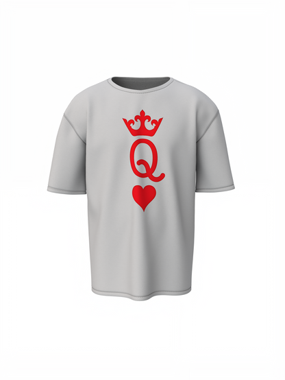 King & Queen Oversized T-Shirts for Couples Matching Wear