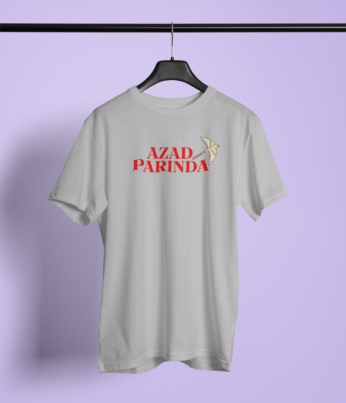 Azad Parinda Unisex Grey Round Neck T-Shirt | Desi Graphic