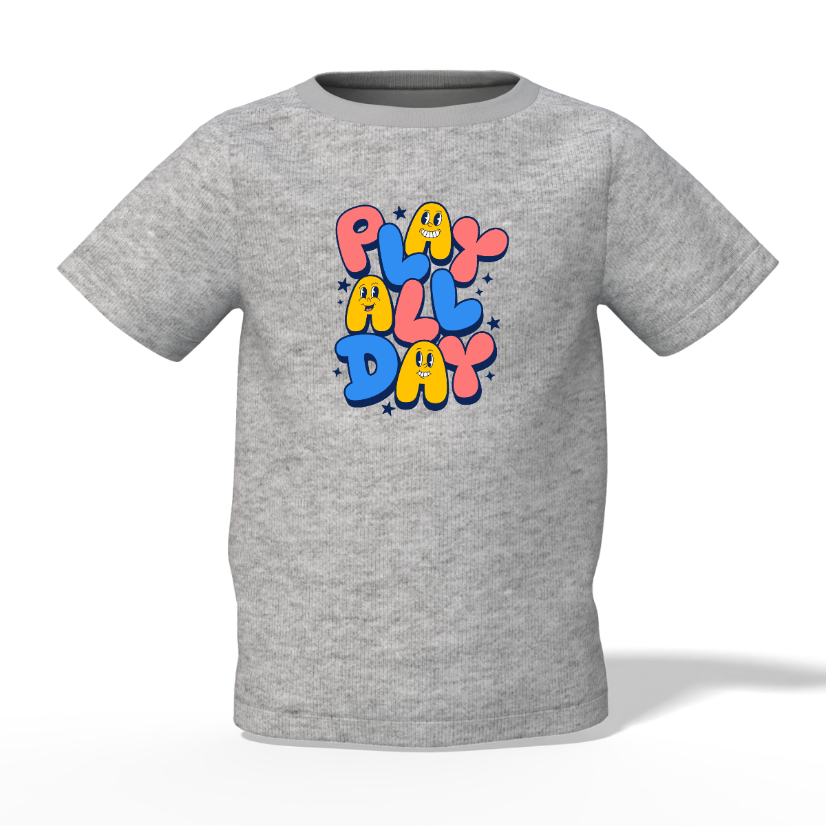Play All Day Graphic Kid’s Grey Round Neck Printed T-Shirt