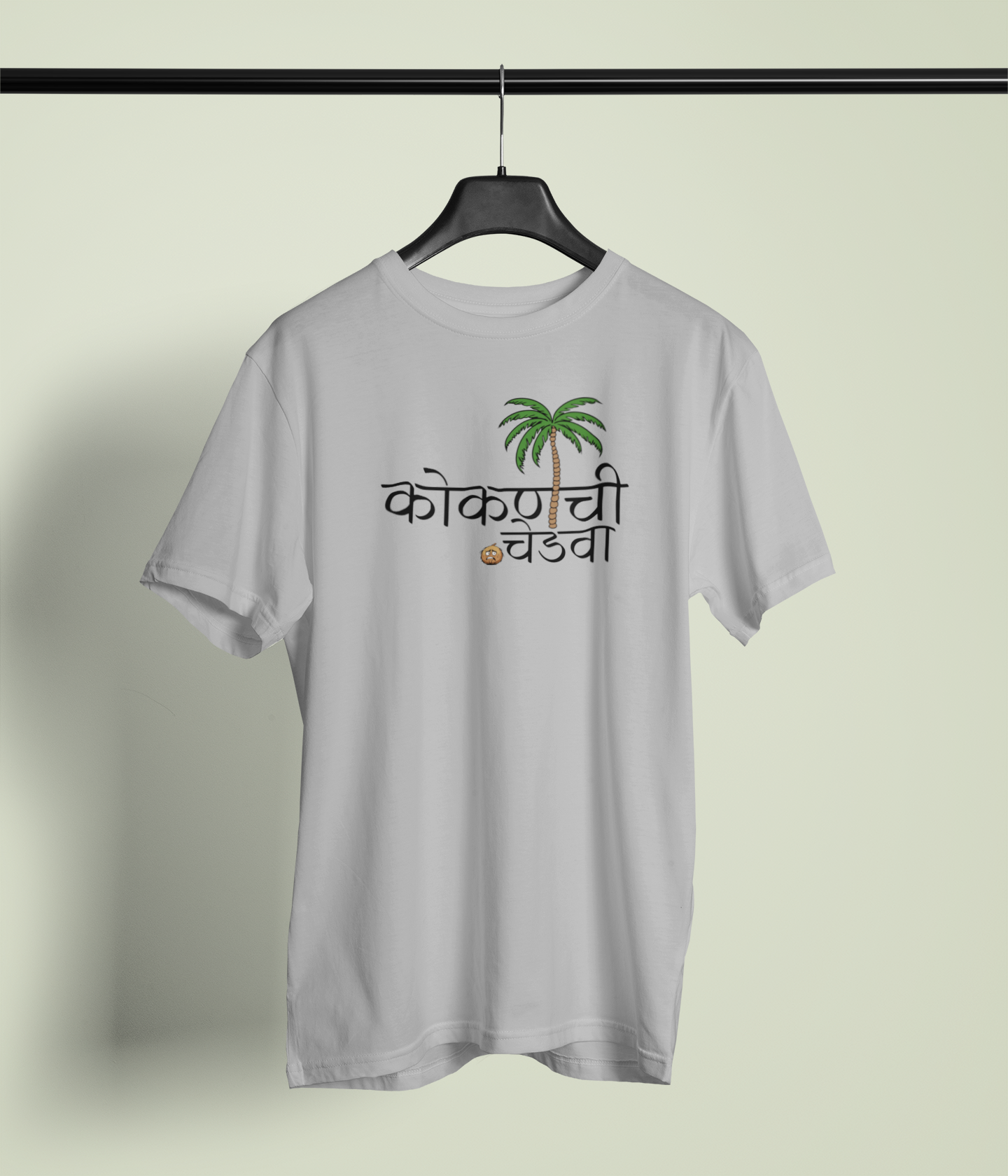 Kokan Chi Chedva Grey Round Neck Unisex T-shirt | Marathi Designs