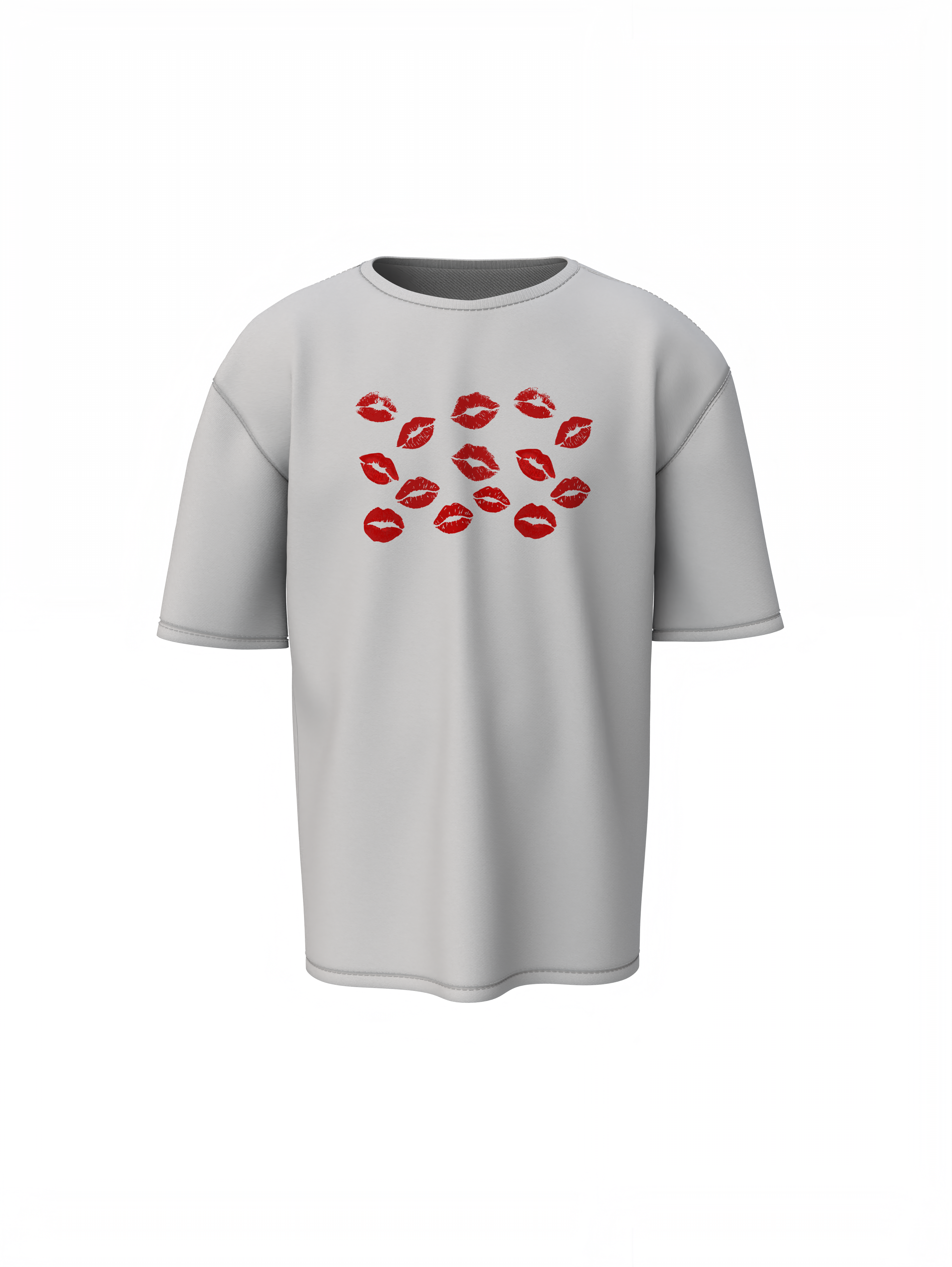 Lipstick Kisses Couple Oversized T-Shirts