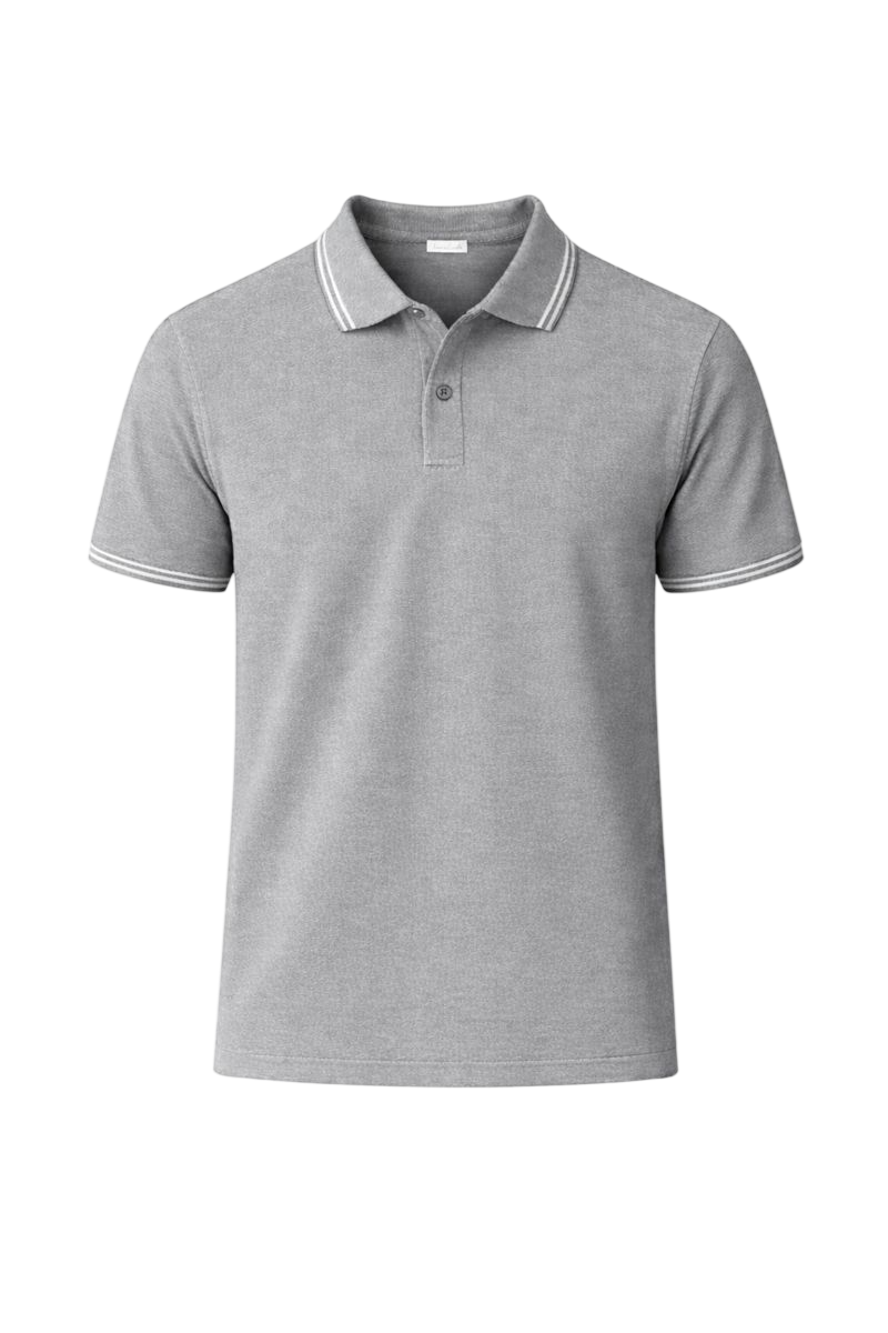 Bulk Unisex Grey Polyester Polo T-Shirt