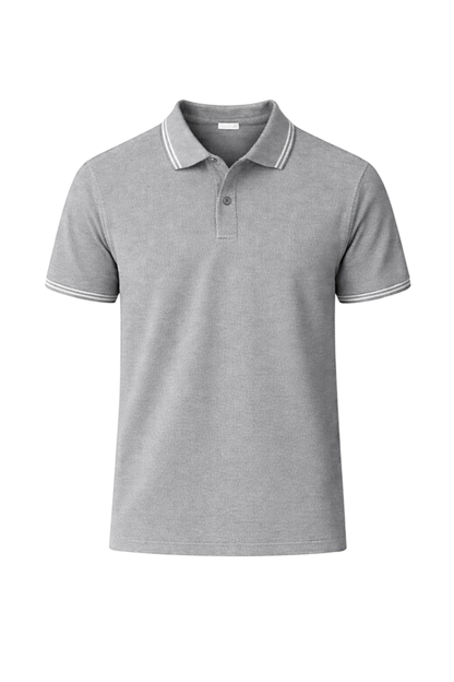 Bulk Unisex Grey Polyester Polo T-Shirt