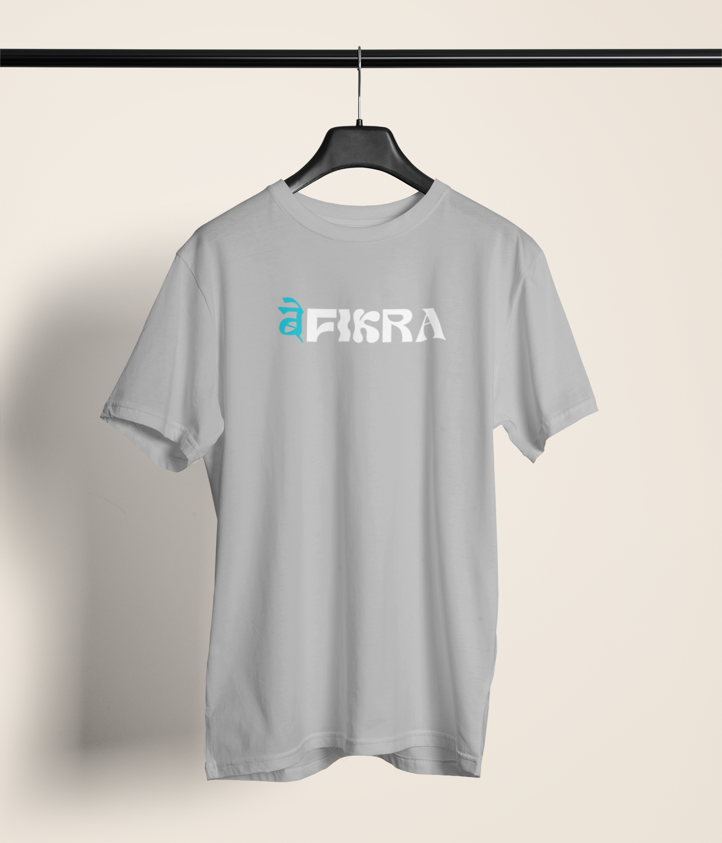 Befikra Unisex Grey Round Neck T-Shirt Trendy Casual Wear