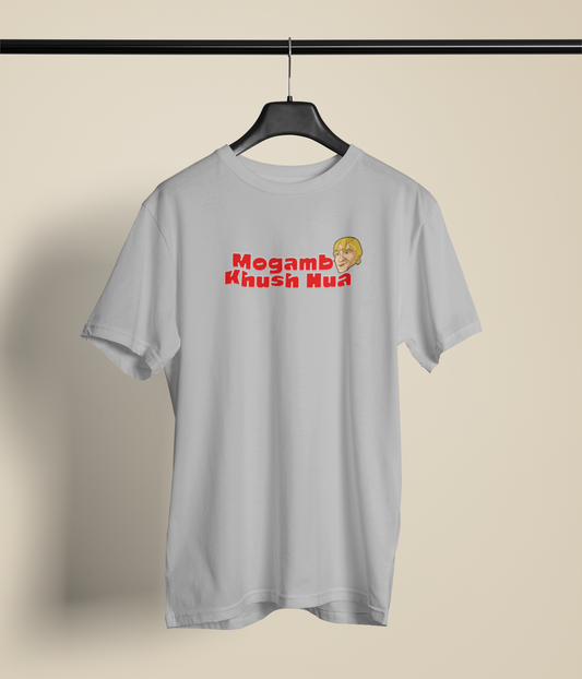 Mogambo Khush Hua Grey Round Neck Unisex Graphic T-Shirt