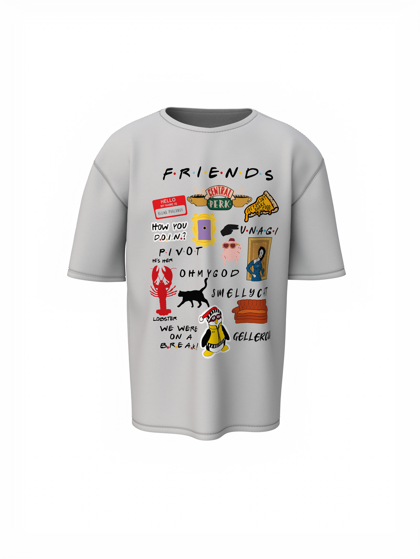 Friends Icons Oversized T-Shirt  Relive the Laughs in Style.
