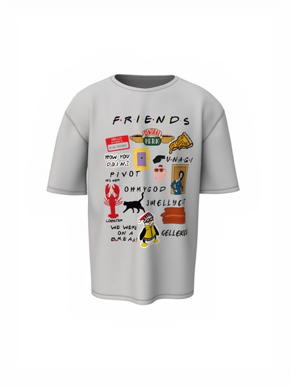 Friends Icons Oversized T-Shirt  Relive the Laughs in Style.