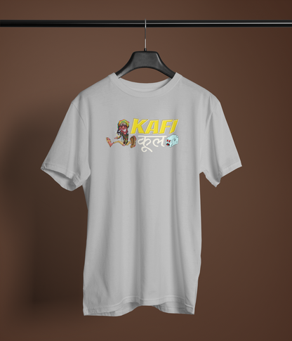 Kafi Lazy Unisex Grey Round Neck T-Shirt | Desi Graphic