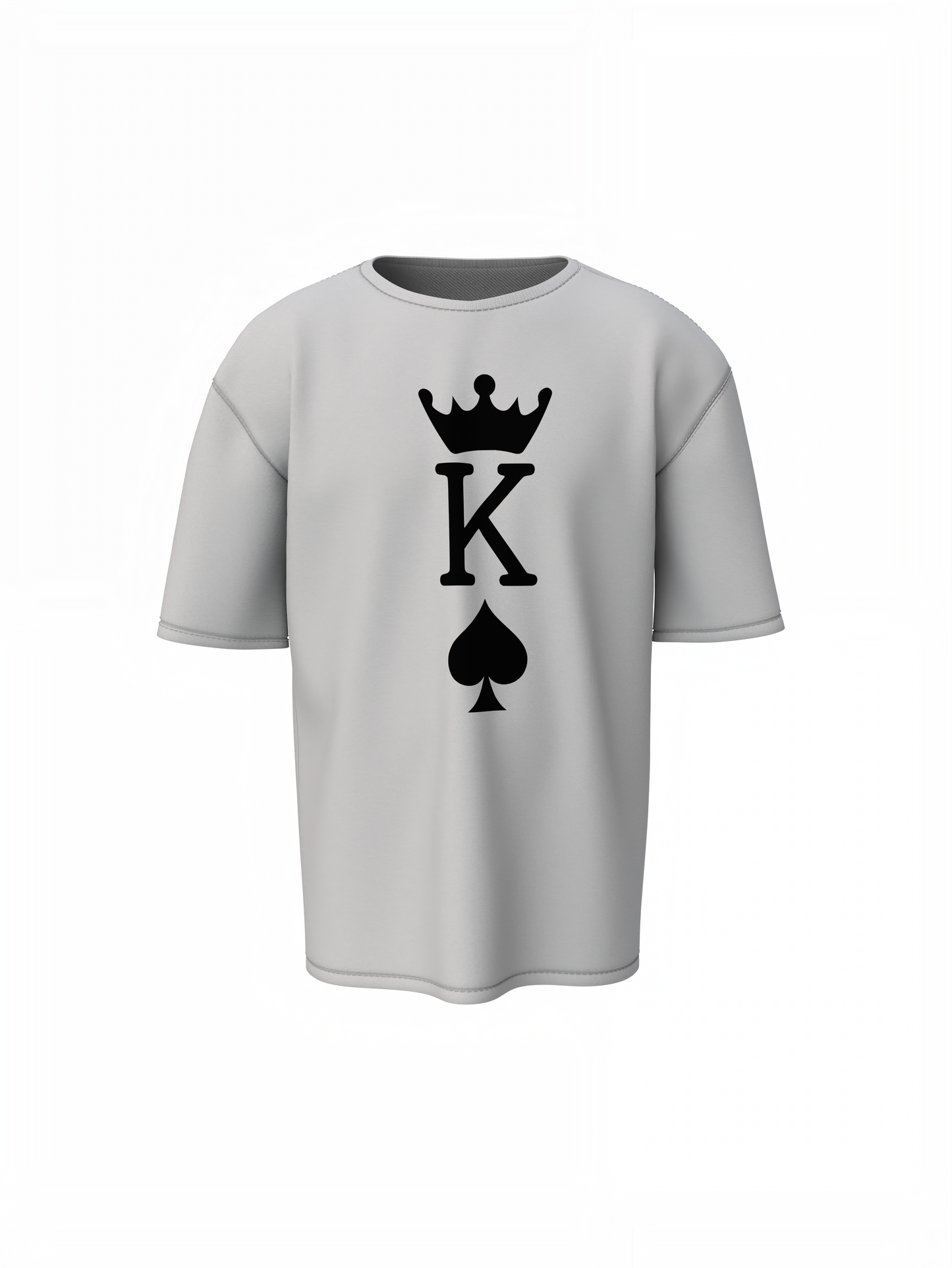 King & Queen Oversized T-Shirts for Couples Matching Wear