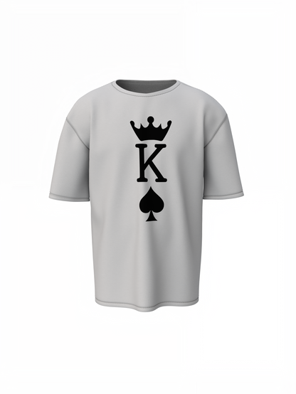 King & Queen Oversized T-Shirts for Couples Matching Wear