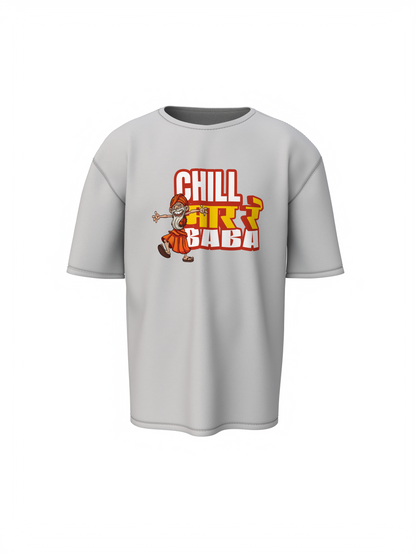 Chill Mar Re Baba Marathi Oversized T-Shirt Desi Style