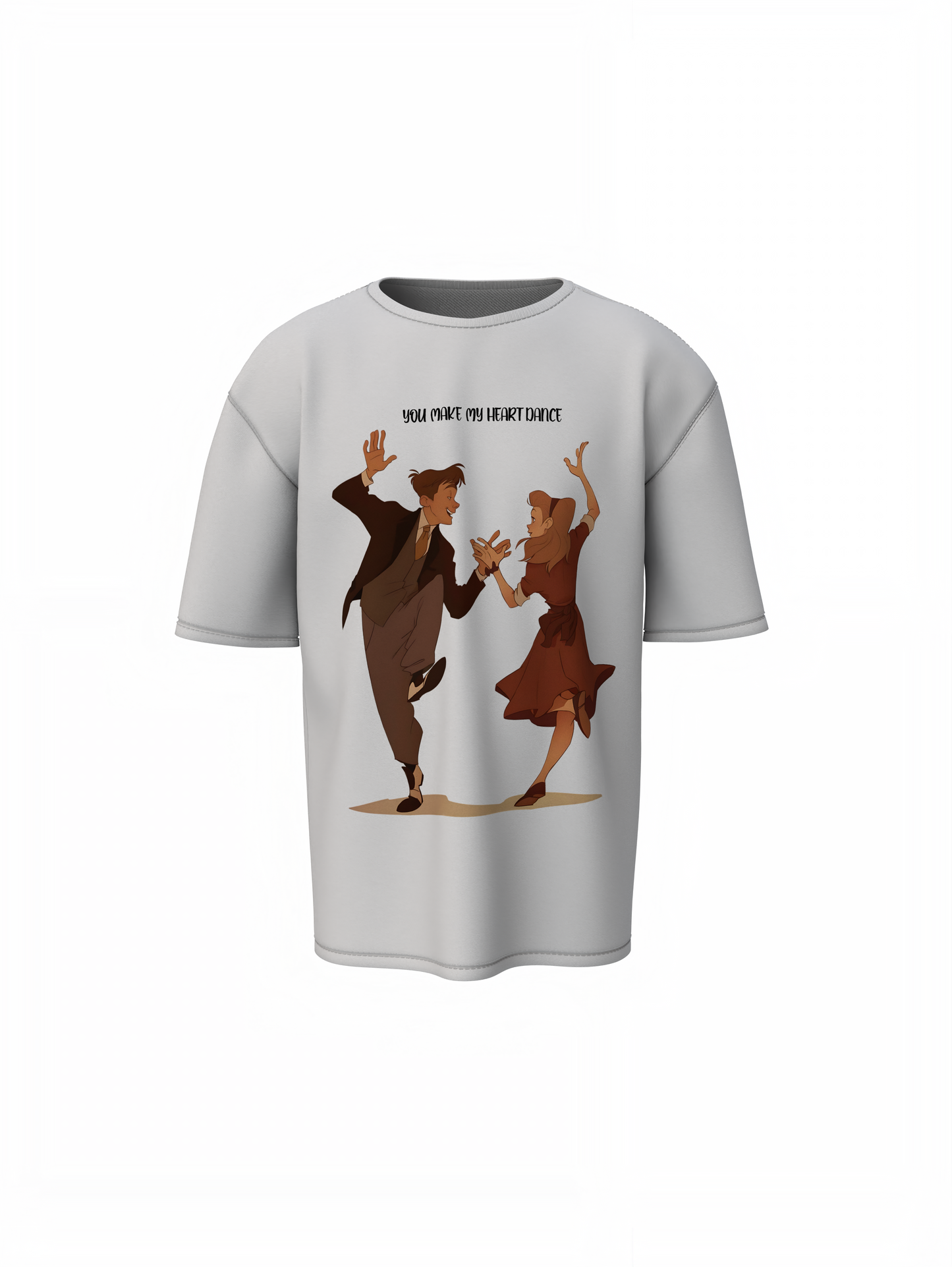 Dancing Couple Oversized T-Shirts Express Love & Every Move
