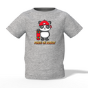 Panda On Rock Graphic Kid’s Grey Printed T-Shirt