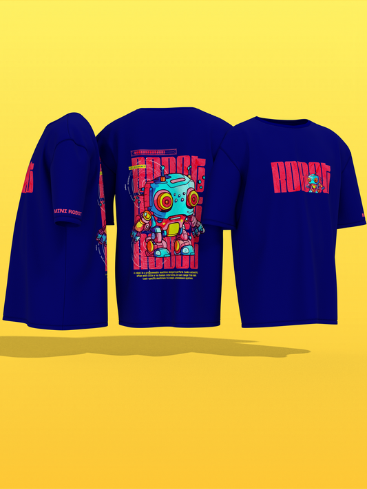 Mini Robot Blue Unisex Oversized Special Edition T-Shirt