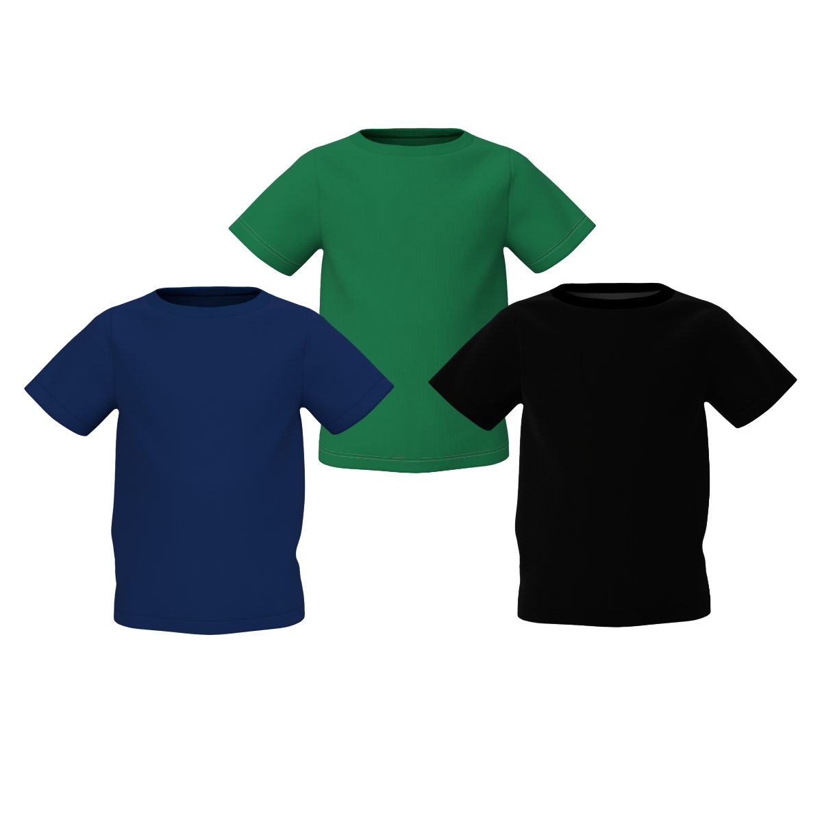 Kid's Plain Half Sleeves T-Shirts Pack of 3