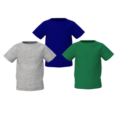 Kid's Plain Half Sleeves T-Shirts Pack of 3