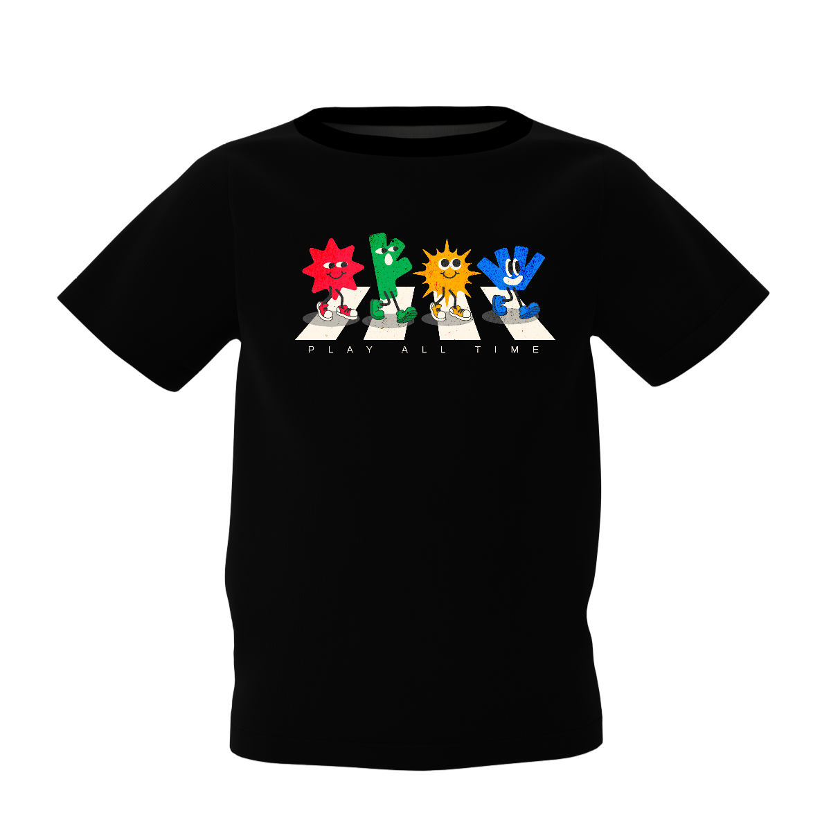 Play All Time Graphic Kid’s Black Round Neck Printed T-Shirt
