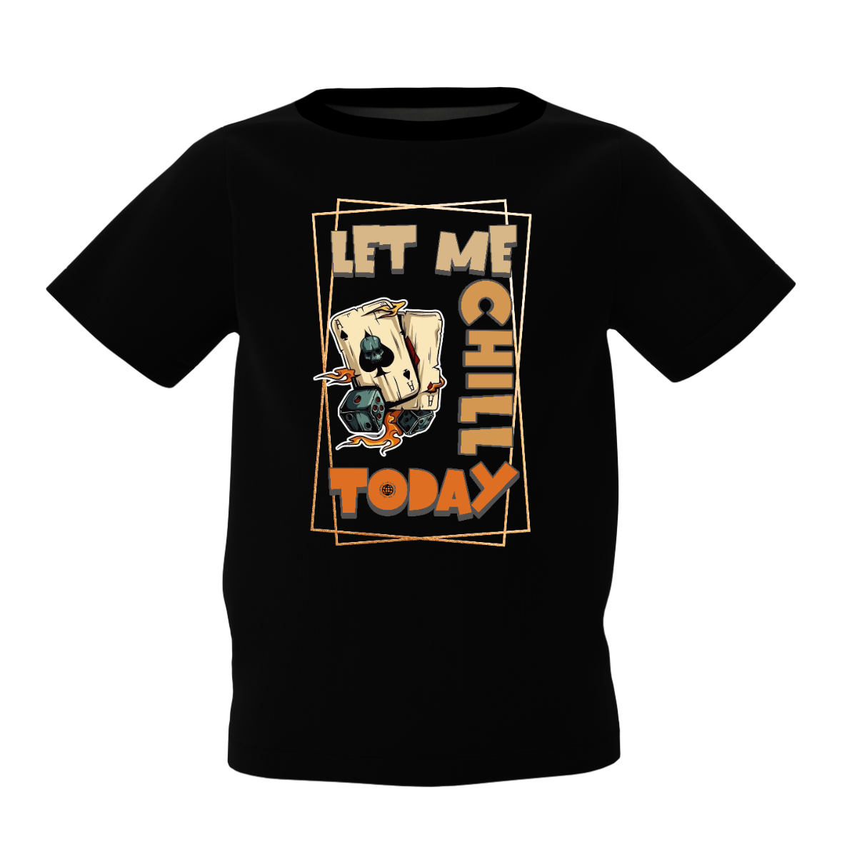 Kids Black T-Shirt Let Me Chill Today Printed Tee