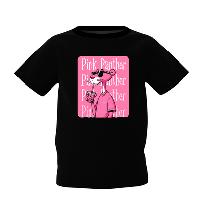 Pink Panther Graphic Kid’s Black Printed T-Shirt
