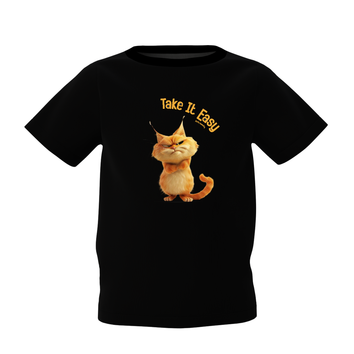 Take It Easy Kids Black Printed T-Shirt Fun Daily Wears Tee
