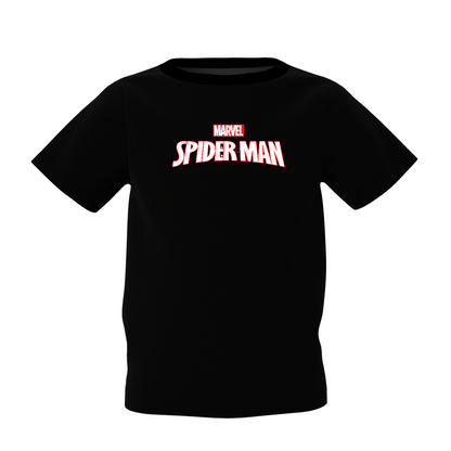 Spider Man Black Graphic Kid’s Printed T-Shirt – Fun & Comfortable