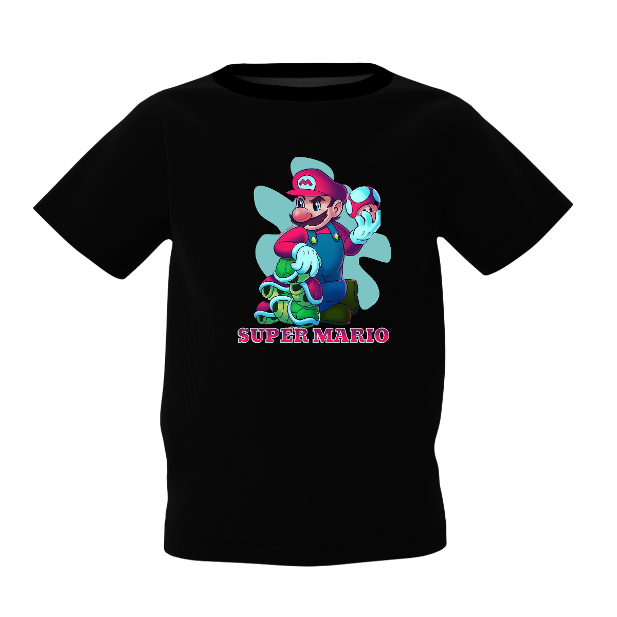 Mario Graphic Kid’s Black Printed T-Shirt – Fun & Stylish