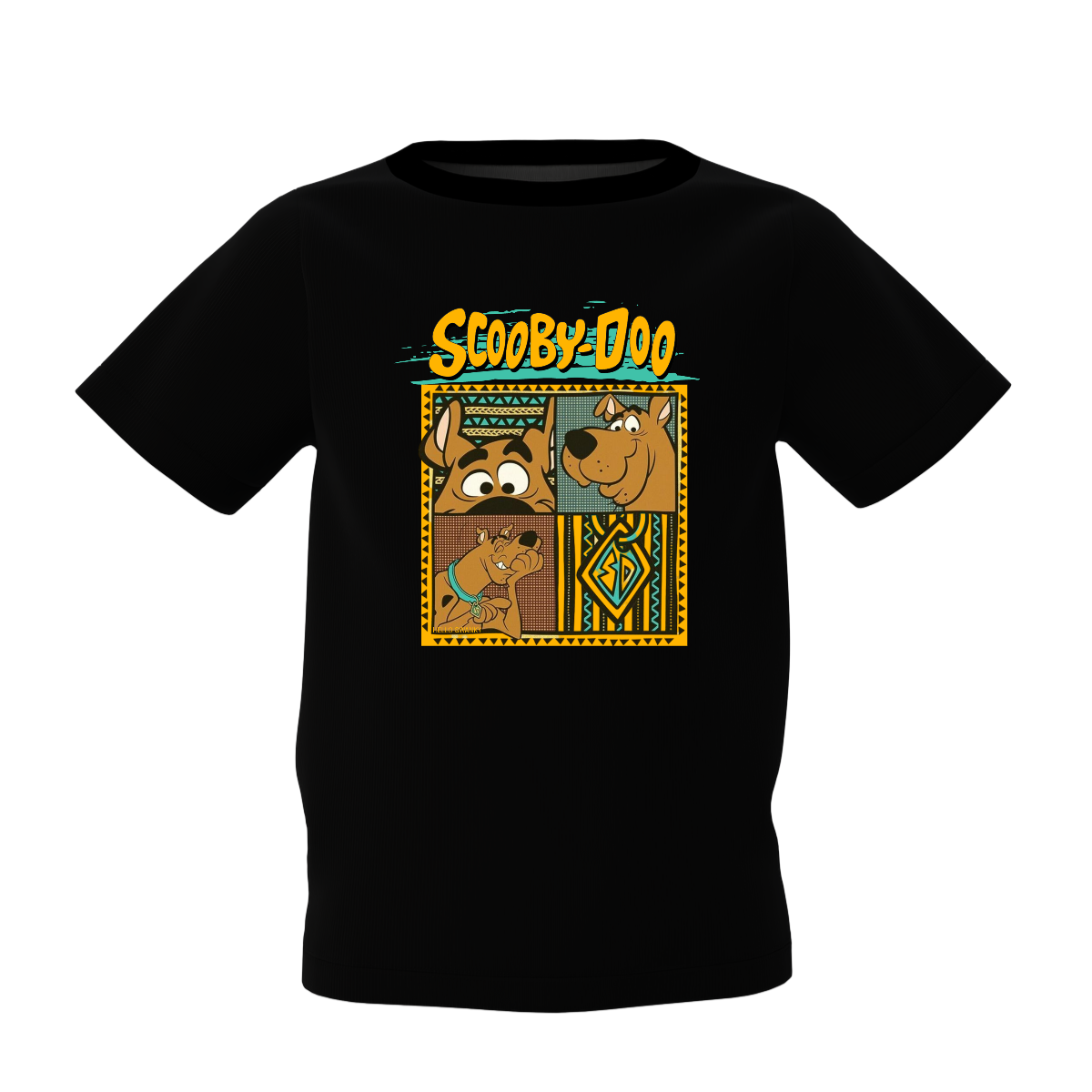 Scooby Doo Graphic Kids Black Printed T-Shirt Cute Cartoon