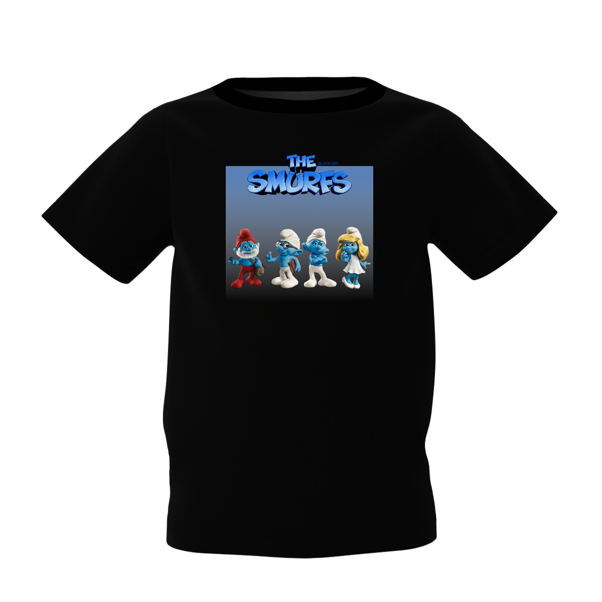 The Smurfs Graphic Kids Black Printed T-Shirt Casual Wear