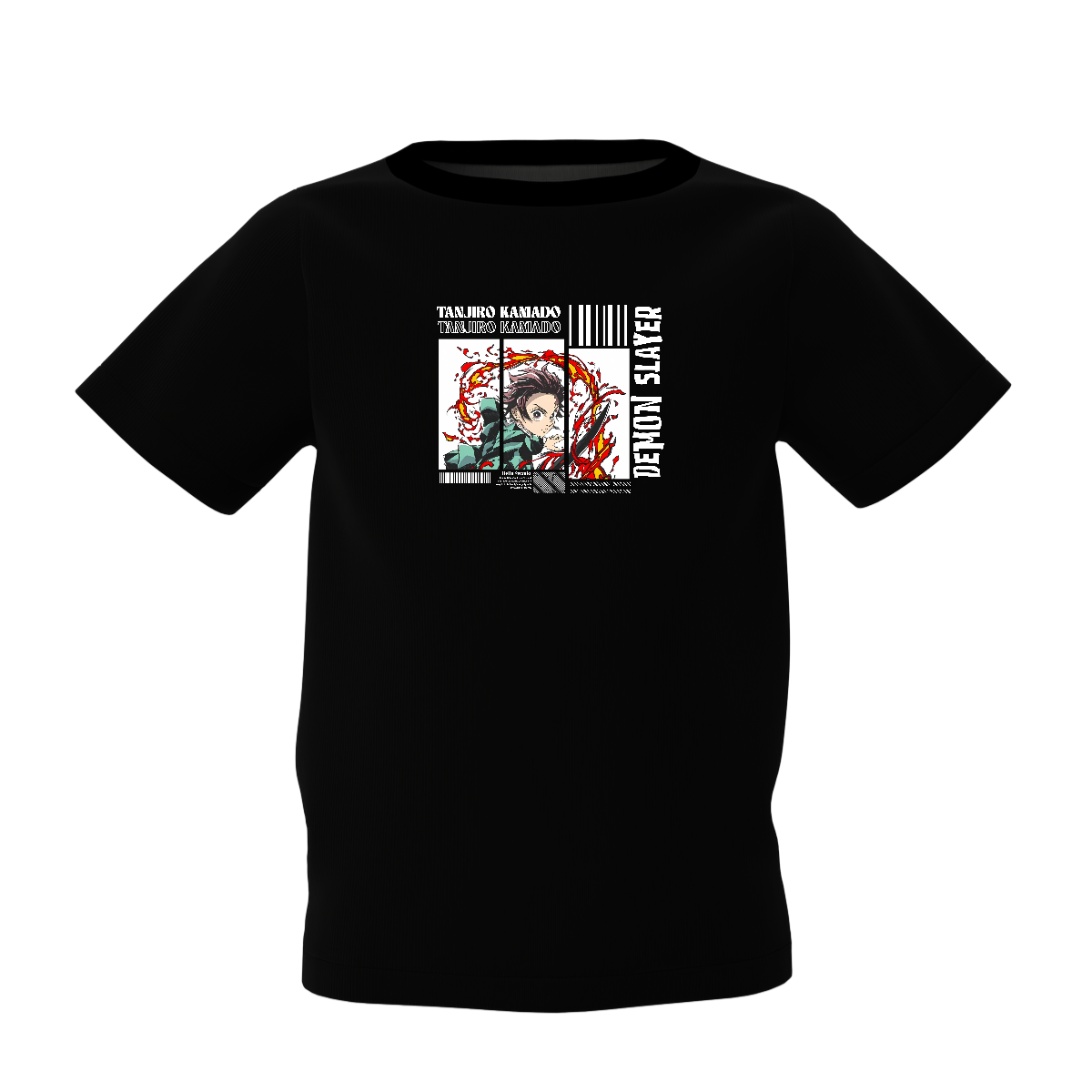 Demon Slayer Graphic Kid’s Black Printed T-Shirt Anime Style